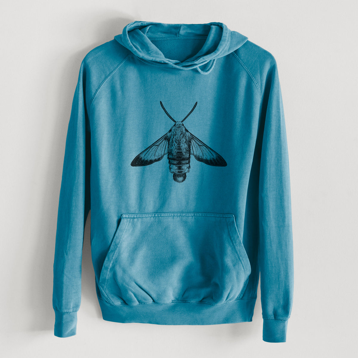 Snowberry Clearwing Moth - Hemaris diffinis  - Mid-Weight Unisex Vintage 100% Cotton Hoodie