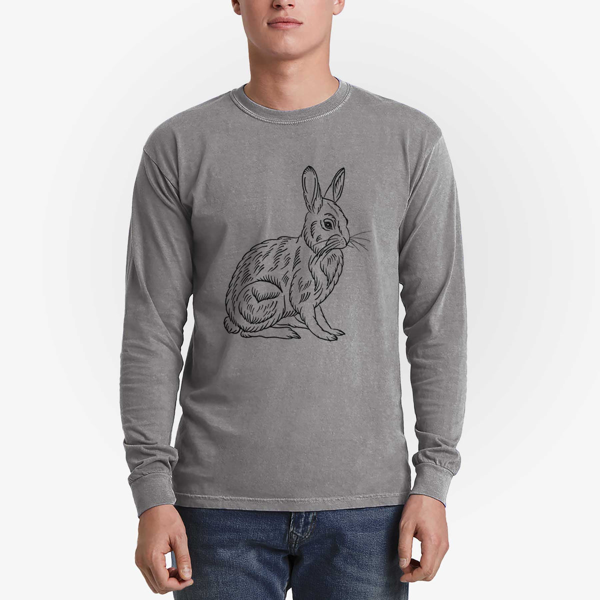 Snoeshoe Hare - Men&#39;s Heavyweight 100% Cotton Long Sleeve