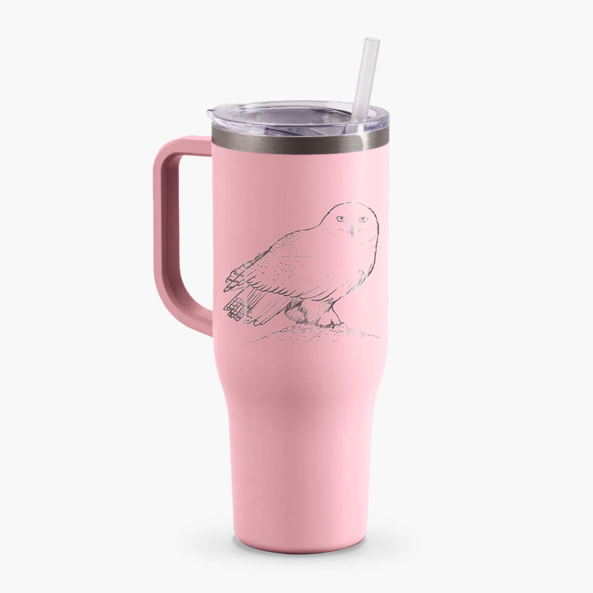 Snowy Owl - Bubo scandiacus - 40oz Tumbler with Handle