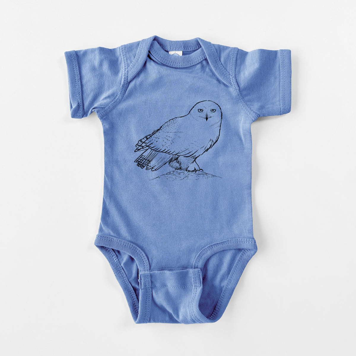 Snowy Owl - Bubo scandiacus - Baby Fine Jersey Bodysuit