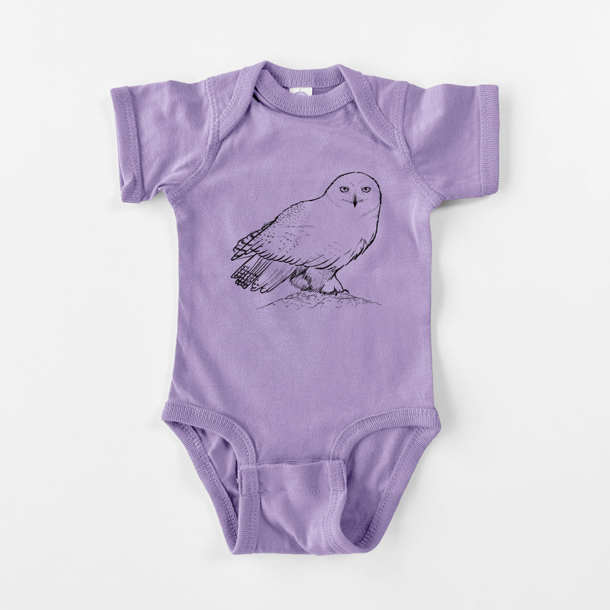 Snowy Owl - Bubo scandiacus - Baby Fine Jersey Bodysuit