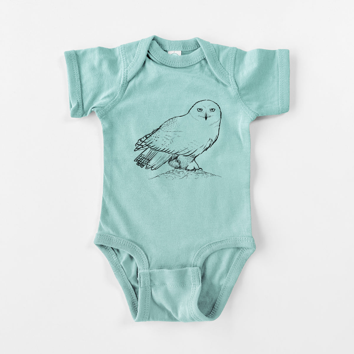 Snowy Owl - Bubo scandiacus - Baby Fine Jersey Bodysuit