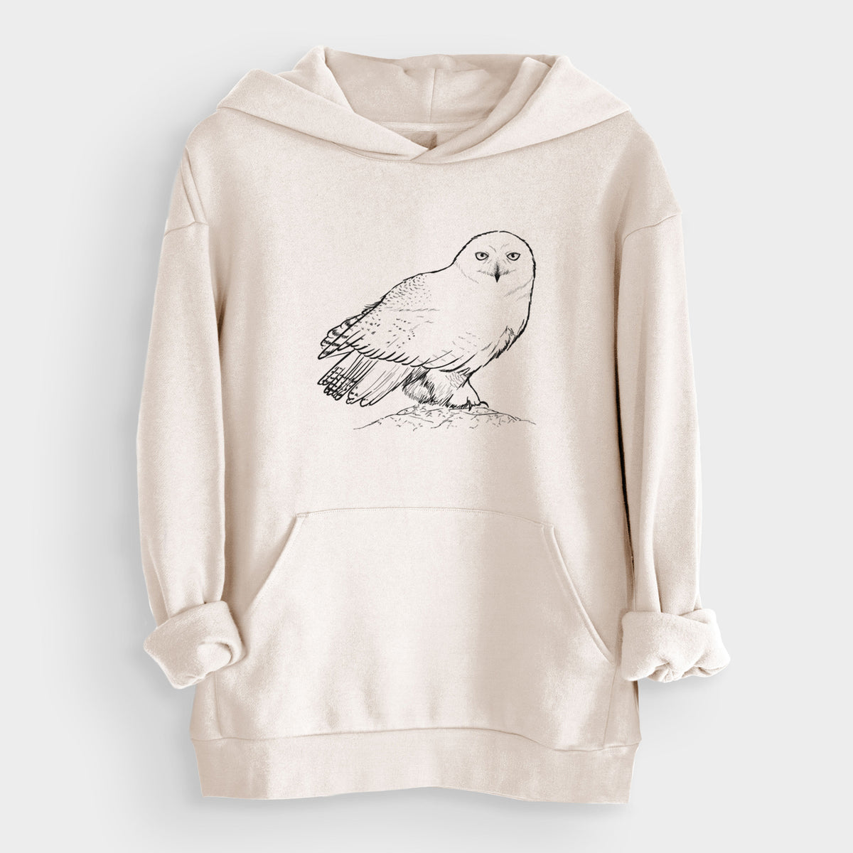 Snowy Owl - Bubo scandiacus  - Bodega Midweight Hoodie