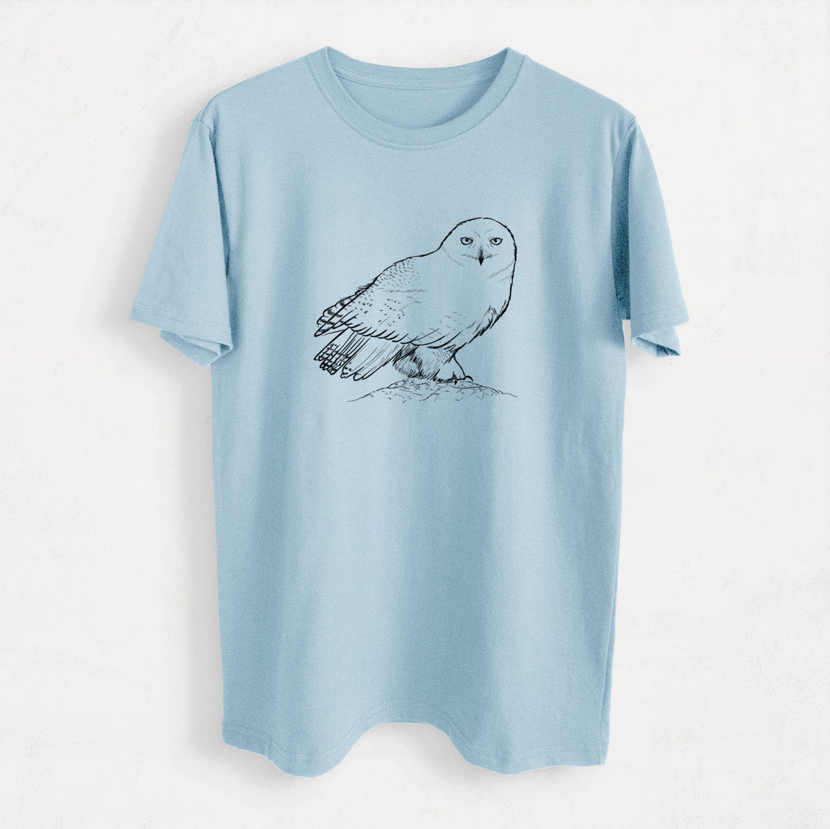 Snowy Owl - Bubo scandiacus - Heavyweight Men&#39;s 100% Organic Cotton Tee