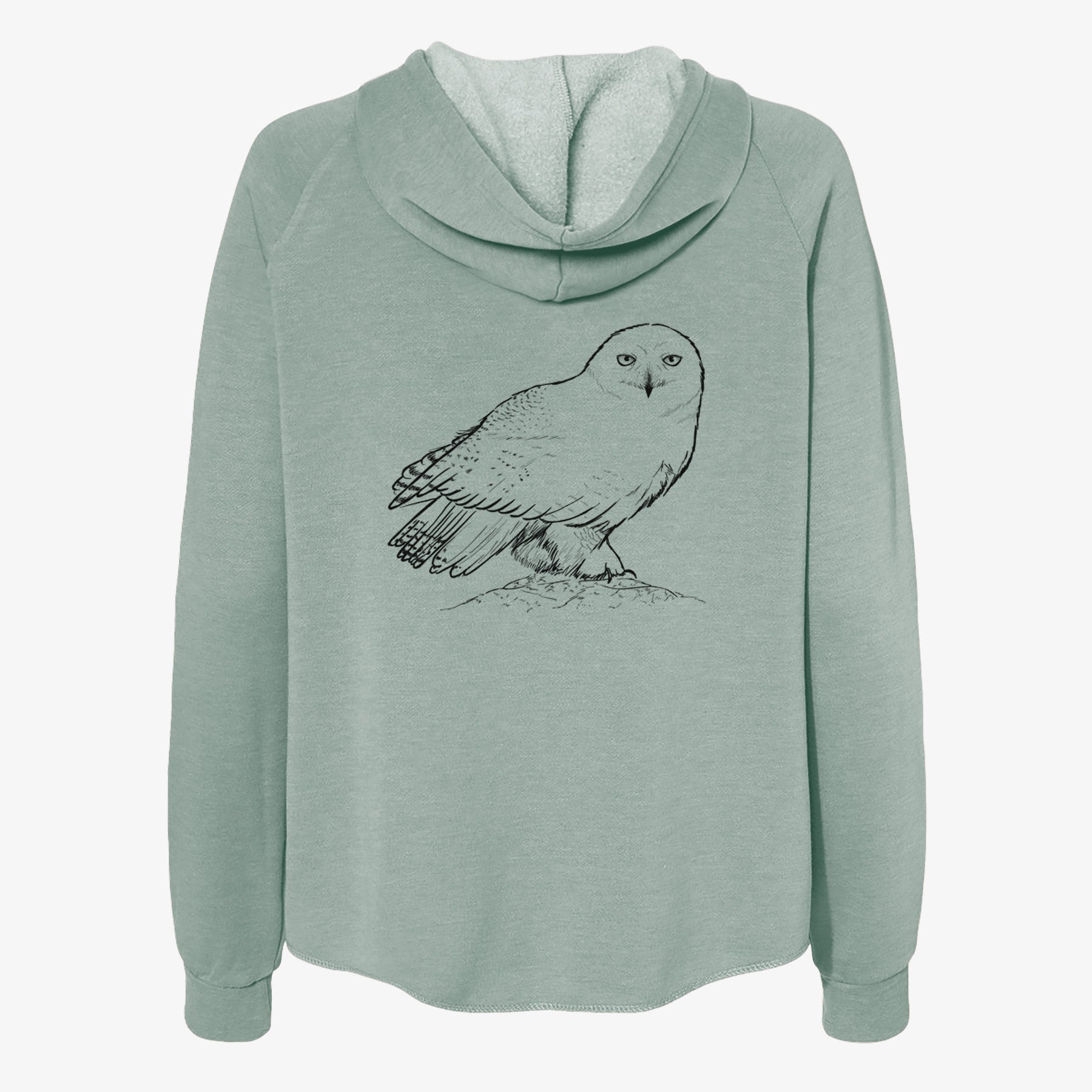 Snowy Owl - Bubo scandiacus - Women's Cali Wave Zip-Up Sweatshirt