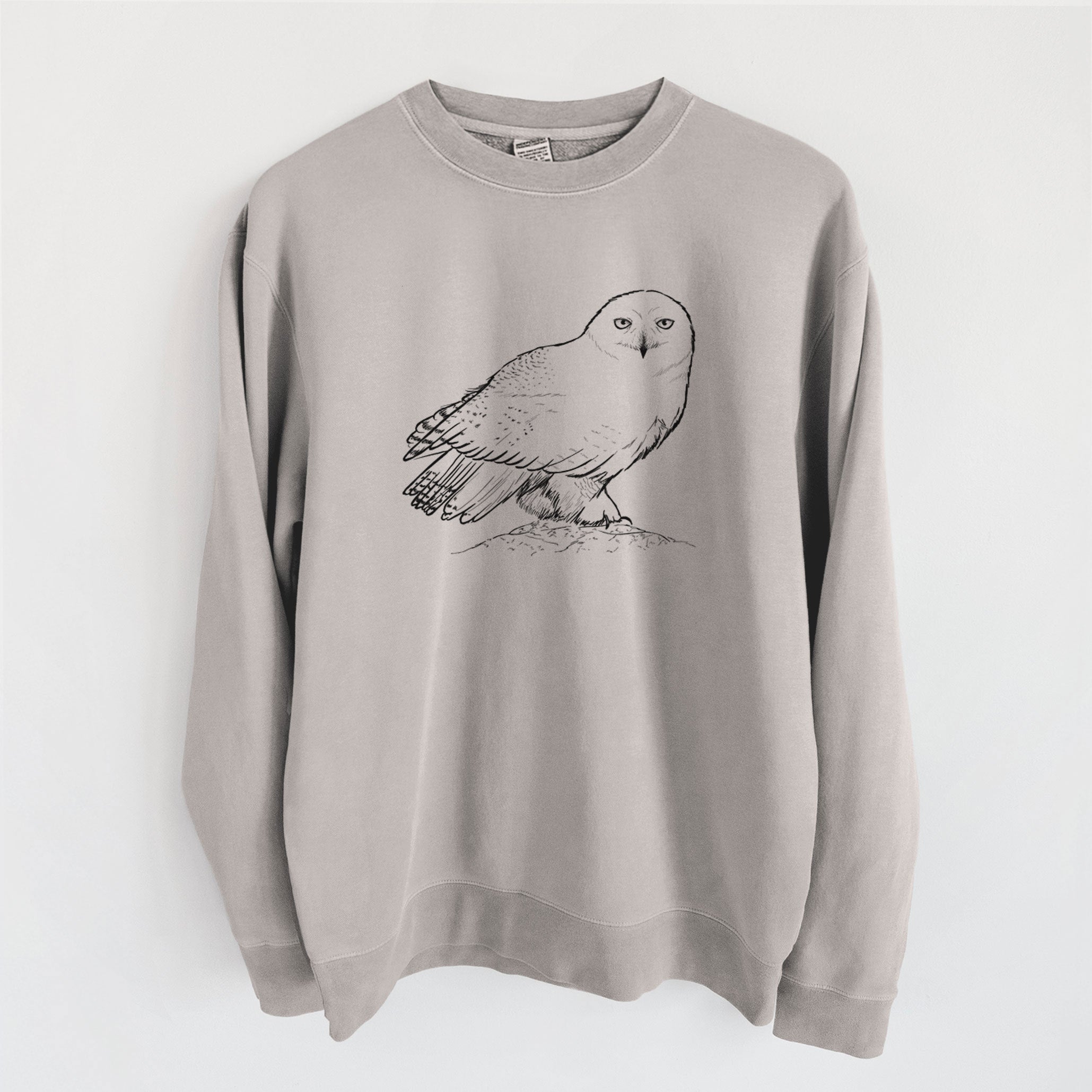 Snowy Owl - Bubo scandiacus - Unisex Pigment Dyed Crew Sweatshirt