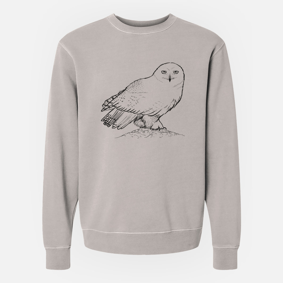 Snowy Owl - Bubo scandiacus - Unisex Pigment Dyed Crew Sweatshirt