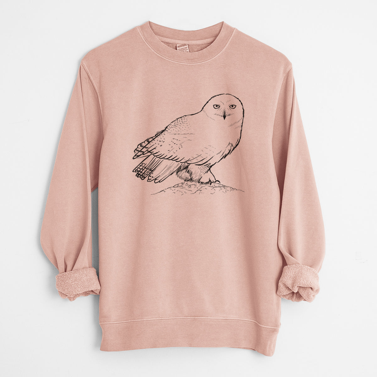 Snowy Owl - Bubo scandiacus - Unisex Pigment Dyed Crew Sweatshirt