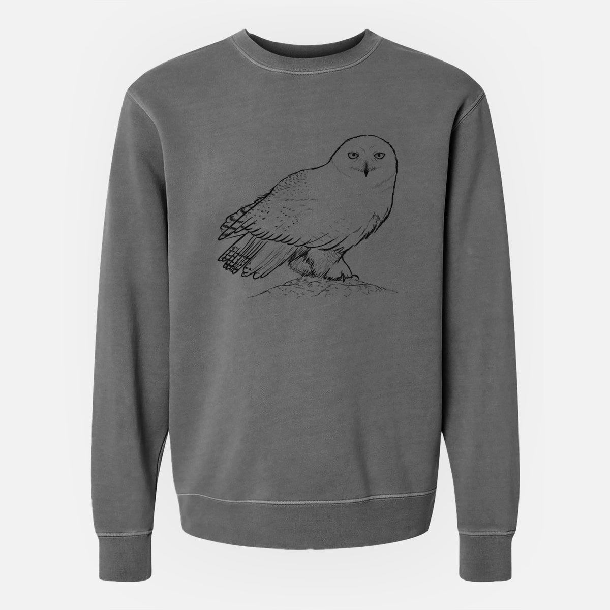 Snowy Owl - Bubo scandiacus - Unisex Pigment Dyed Crew Sweatshirt