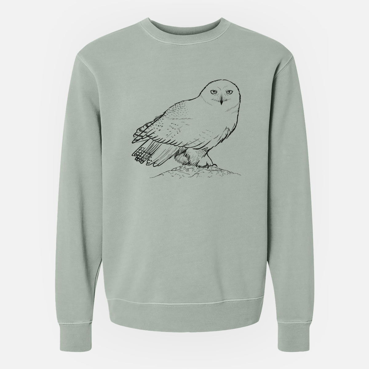 Snowy Owl - Bubo scandiacus - Unisex Pigment Dyed Crew Sweatshirt