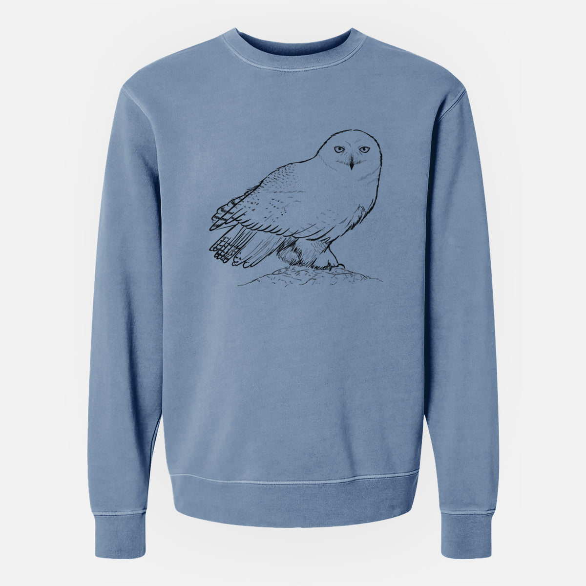 Snowy Owl - Bubo scandiacus - Unisex Pigment Dyed Crew Sweatshirt