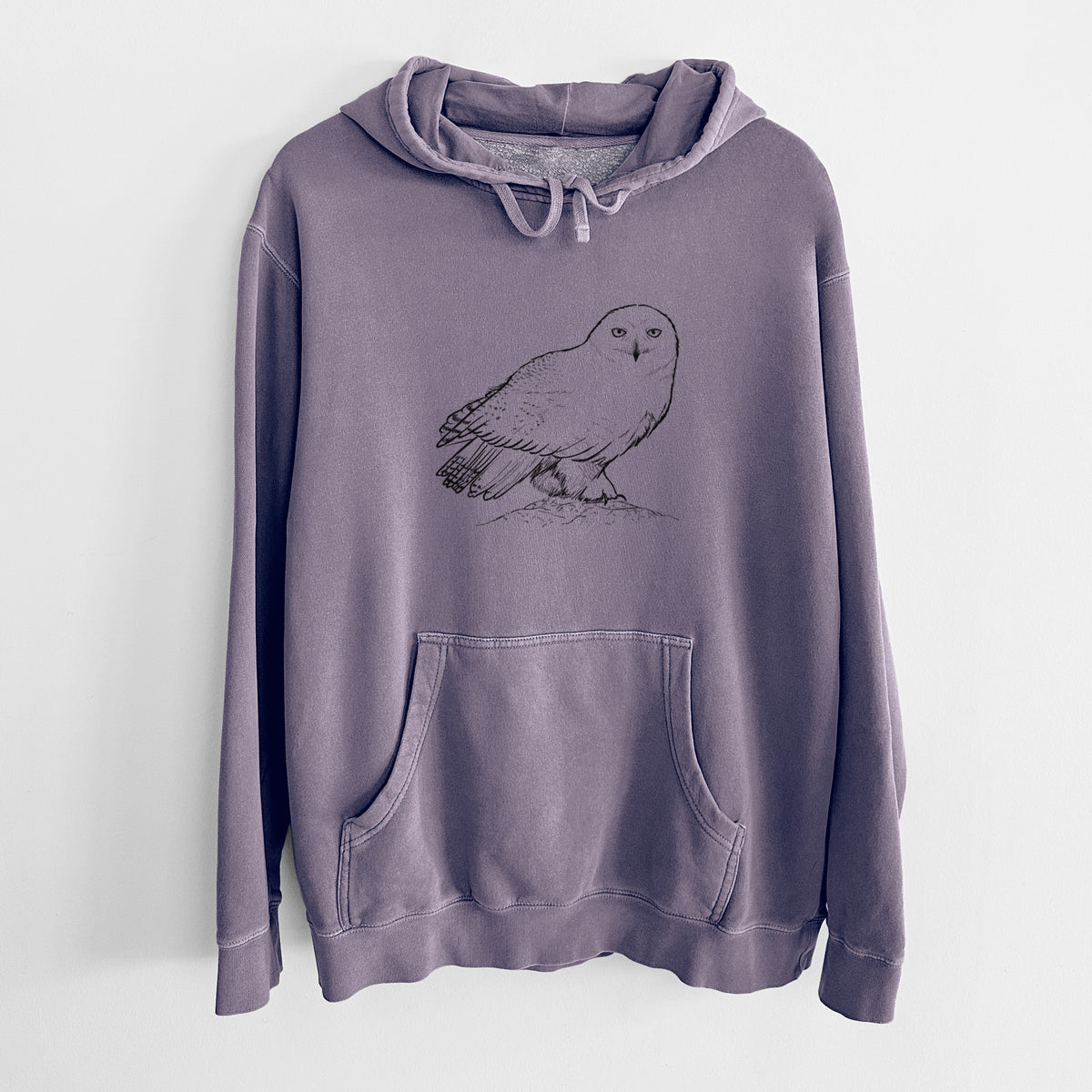 Snowy Owl - Bubo scandiacus - Unisex Pigment Dyed Hoodie