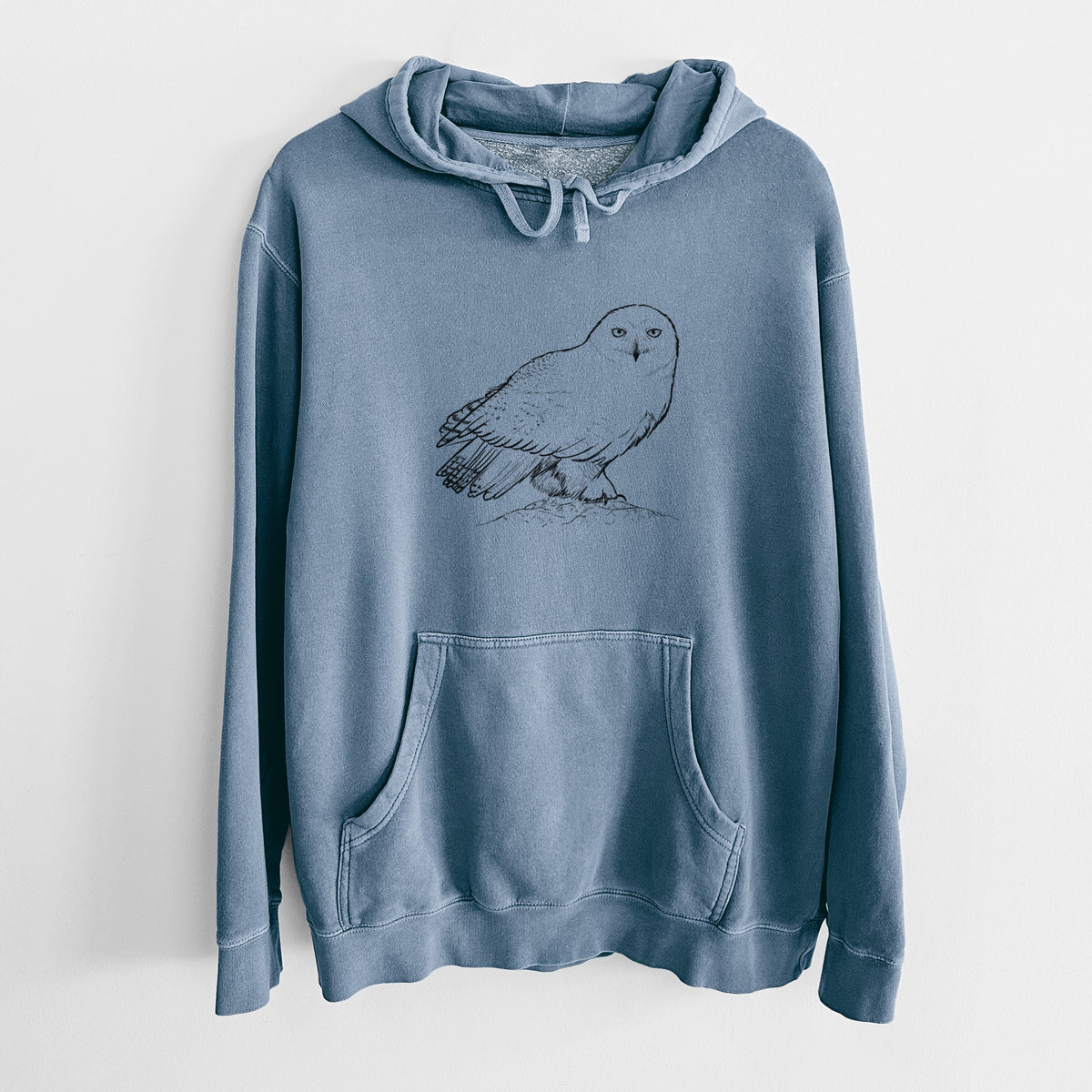 Snowy Owl - Bubo scandiacus - Unisex Pigment Dyed Hoodie