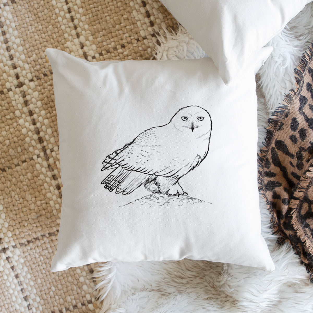 Snowy Owl - Bubo scandiacus - Throw Pillow Cover