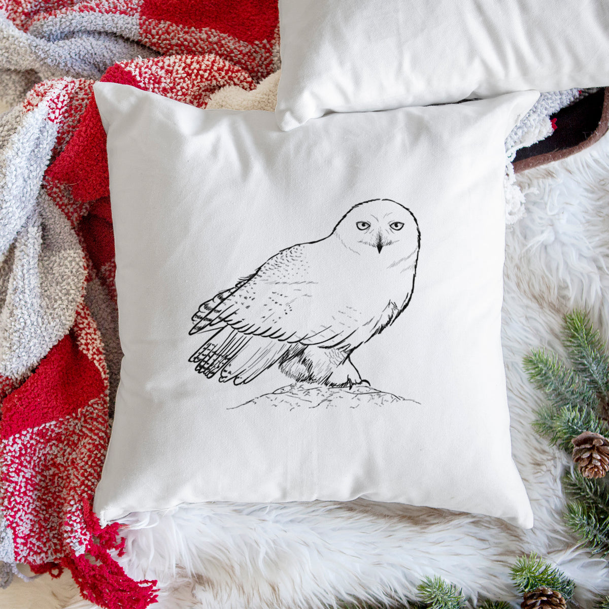 Snowy Owl - Bubo scandiacus - Throw Pillow Cover