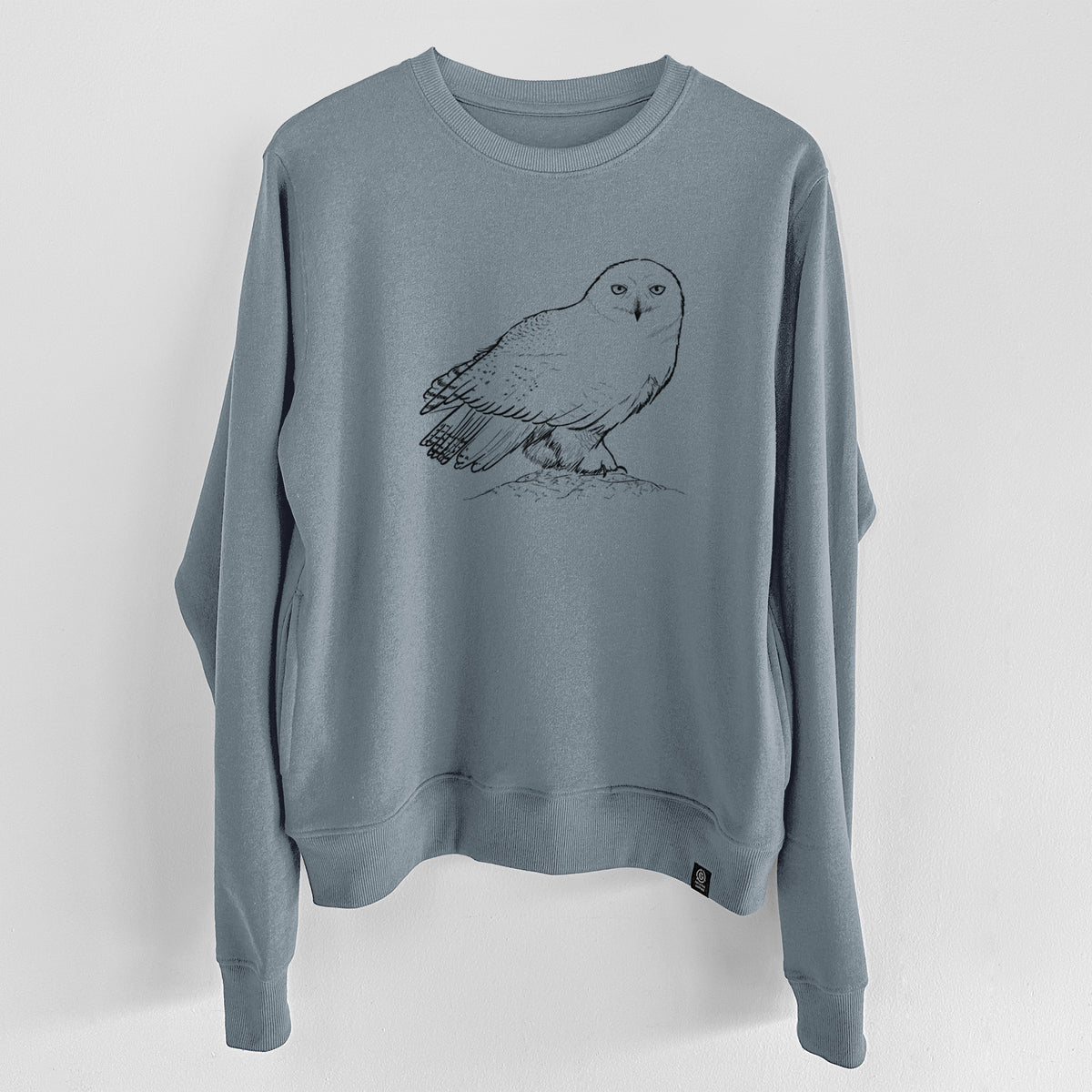 Snowy Owl - Bubo scandiacus  - Unisex Reclaimed Crewneck Sweatshirt