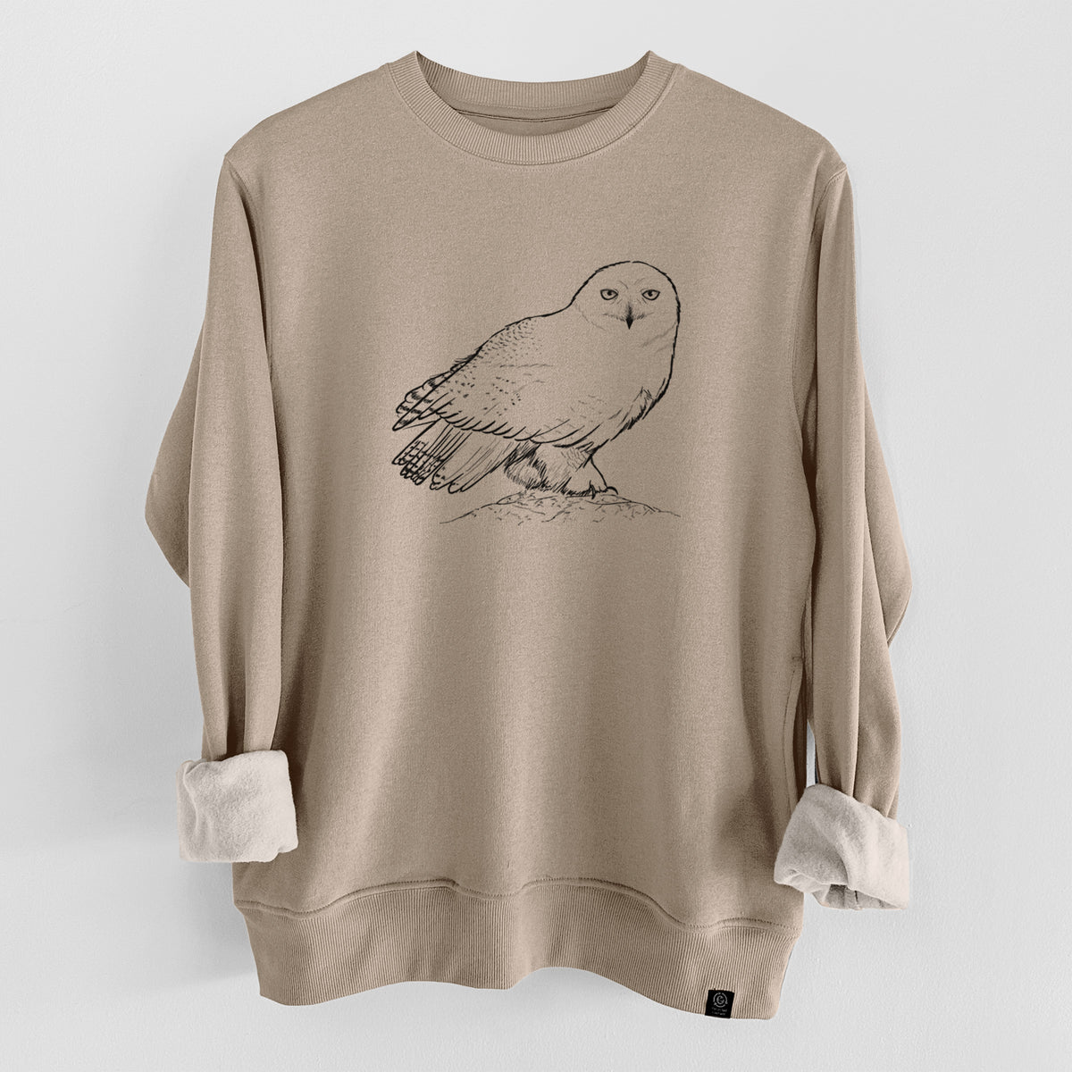 Snowy Owl - Bubo scandiacus  - Unisex Reclaimed Crewneck Sweatshirt