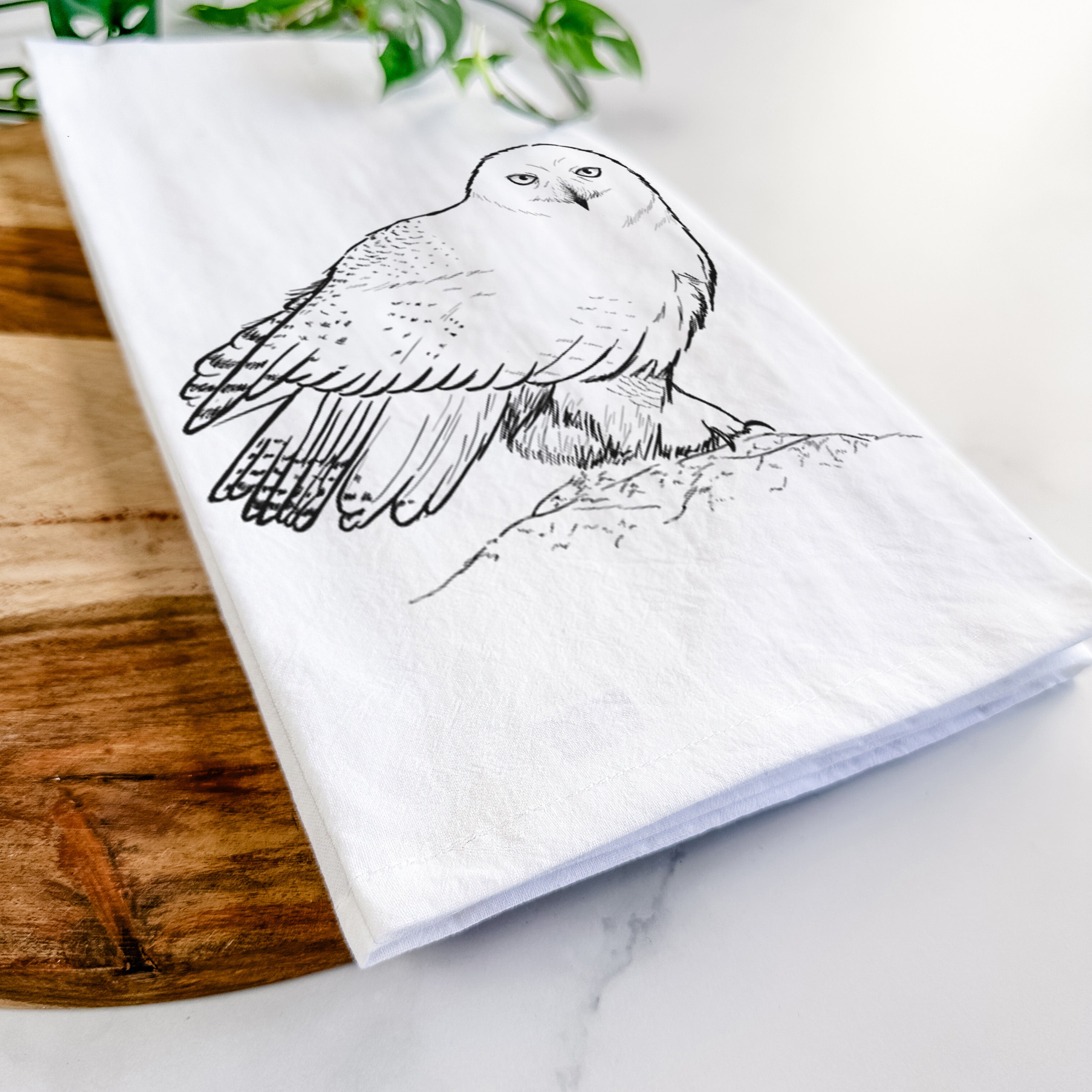 Snowy Owl - Bubo scandiacus Tea Towel