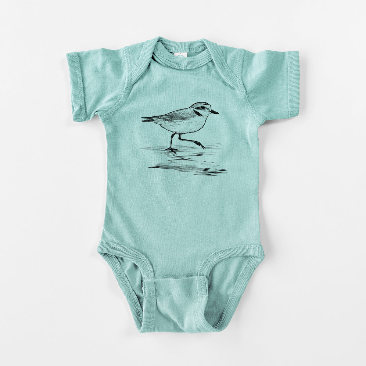 Western Snowy Plover - Charadrius nivosus nivosus - Baby Fine Jersey Bodysuit