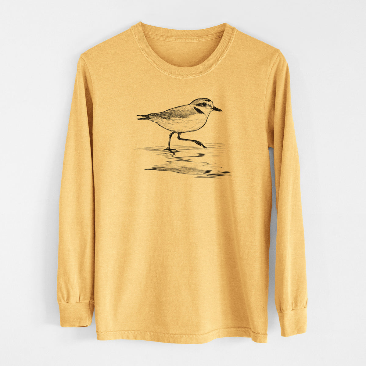 Western Snowy Plover - Charadrius nivosus nivosus - Men&#39;s Heavyweight 100% Cotton Long Sleeve