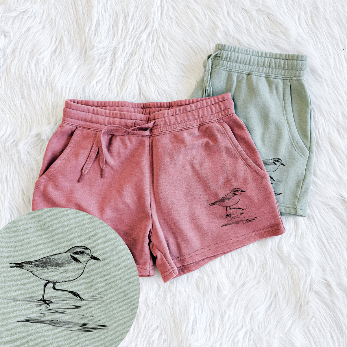 Western Snowy Plover - Charadrius nivosus nivosus - Women&#39;s Cali Wave Shorts
