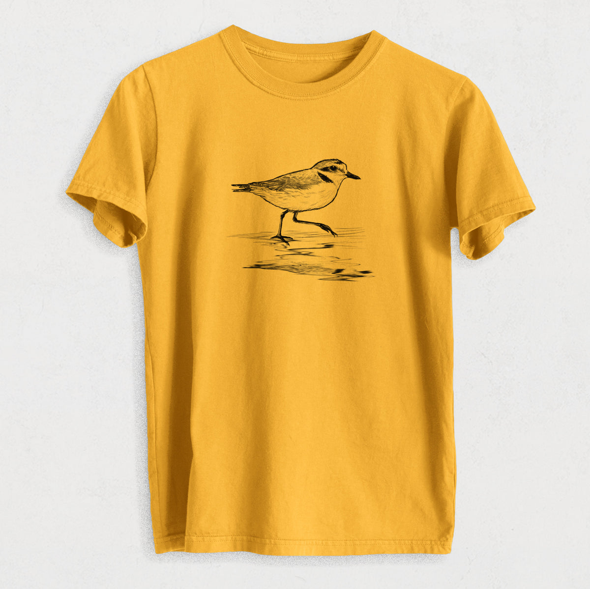 Western Snowy Plover - Charadrius nivosus nivosus - Heavyweight Men&#39;s 100% Organic Cotton Tee