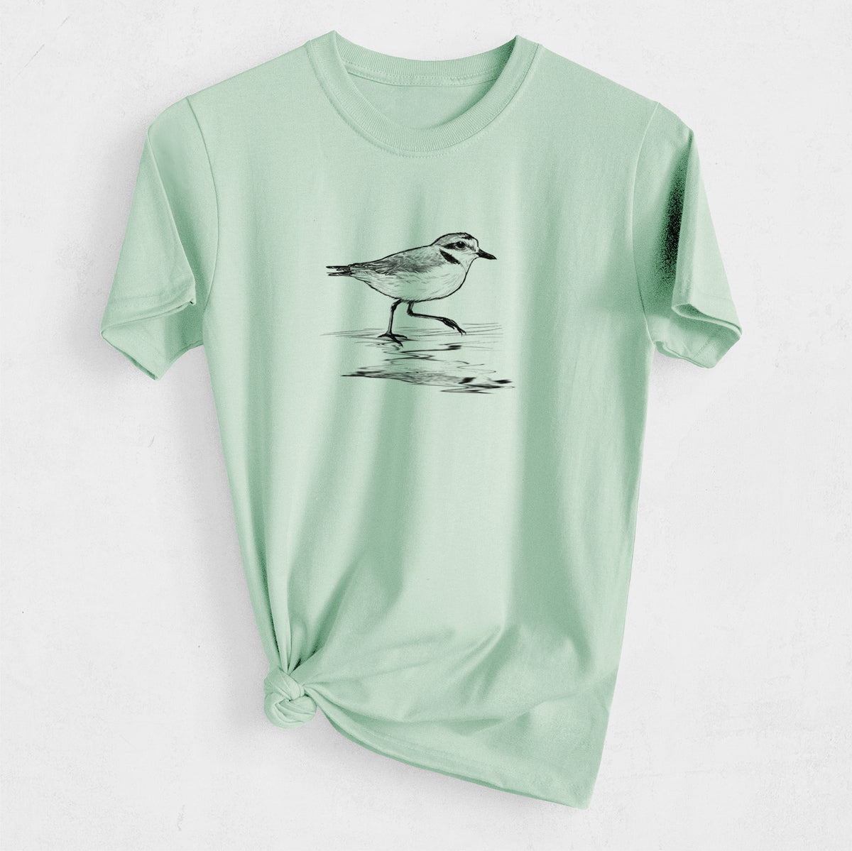 Western Snowy Plover - Charadrius nivosus nivosus - Heavyweight Men&#39;s 100% Organic Cotton Tee
