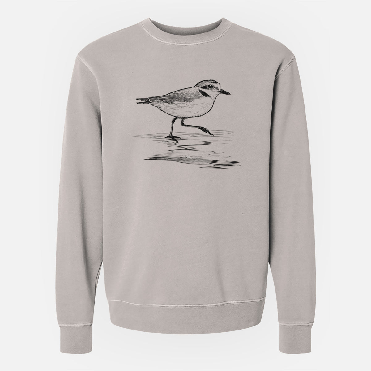 Western Snowy Plover - Charadrius nivosus nivosus - Unisex Pigment Dyed Crew Sweatshirt