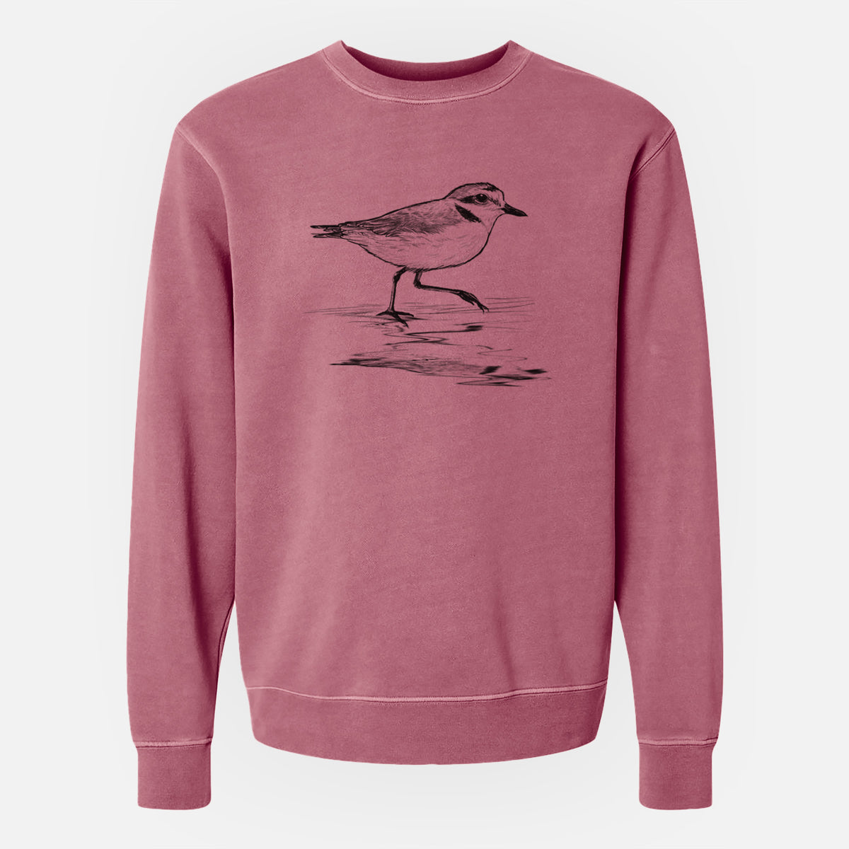 Western Snowy Plover - Charadrius nivosus nivosus - Unisex Pigment Dyed Crew Sweatshirt