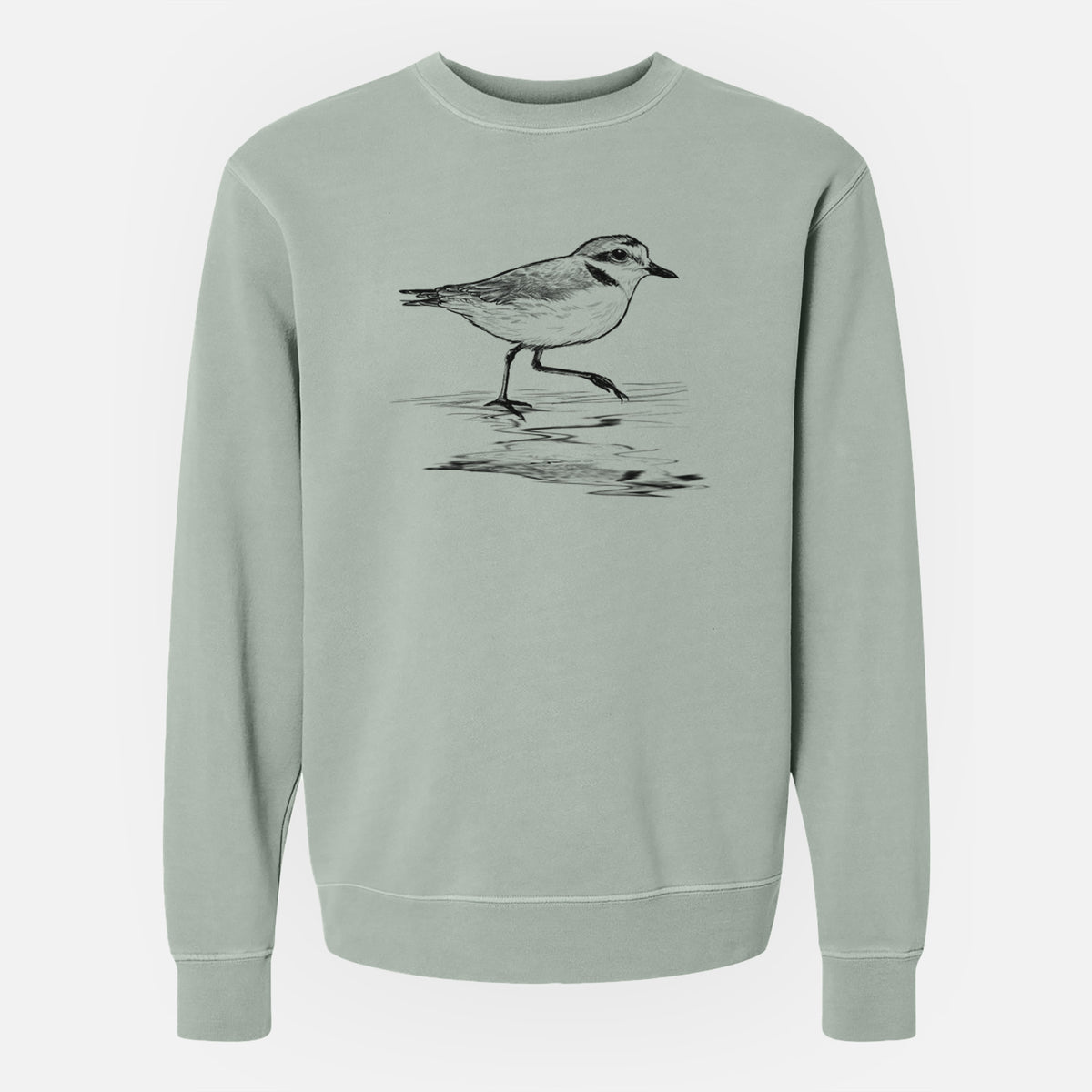 Western Snowy Plover - Charadrius nivosus nivosus - Unisex Pigment Dyed Crew Sweatshirt