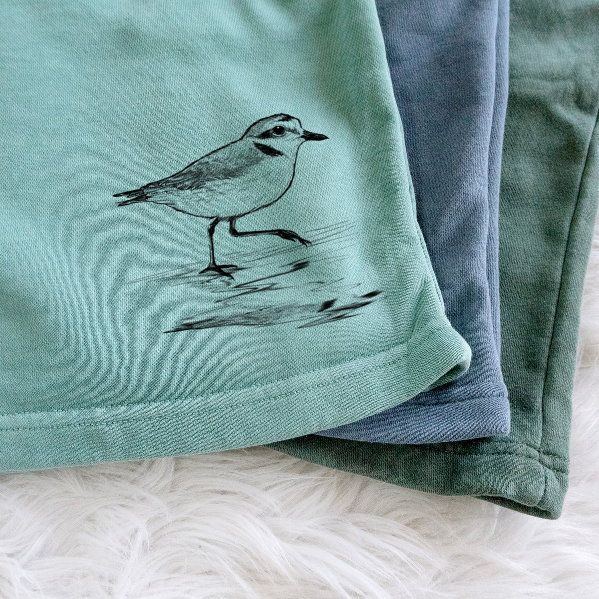 Western Snowy Plover - Charadrius nivosus nivosus - Unisex Pigment Dyed Shorts