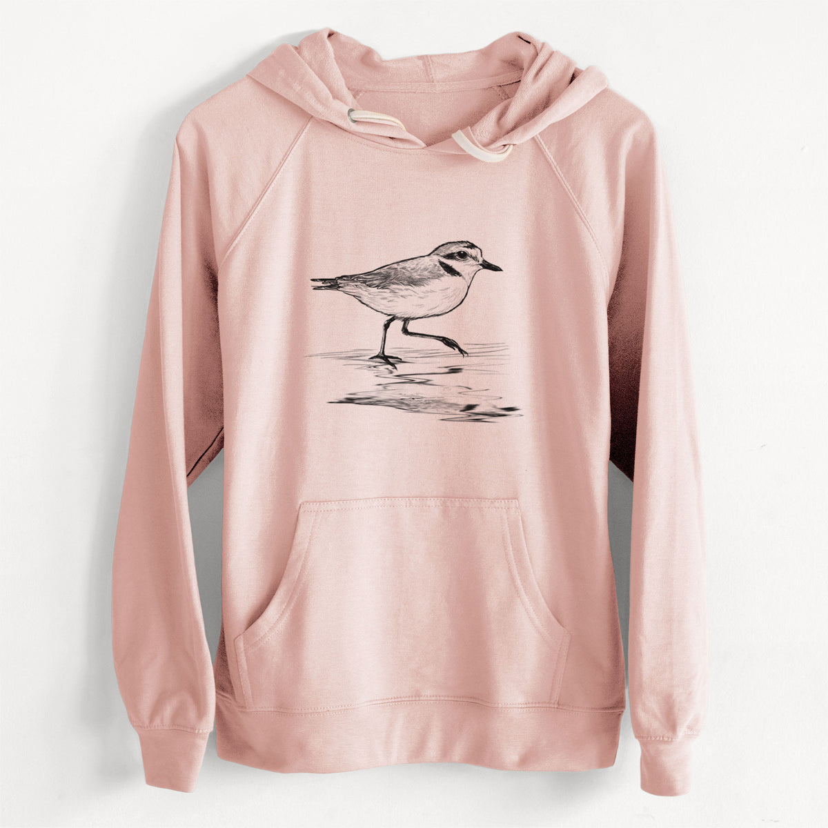 CLEARANCE - Western Snowy Plover - Charadrius nivosus nivosus  - Unisex Slim Fit Loopback Terry Hoodie