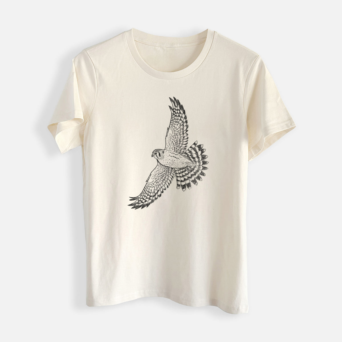 Soaring American Kestrel - Falco sparverius - Womens Everyday Maple Tee