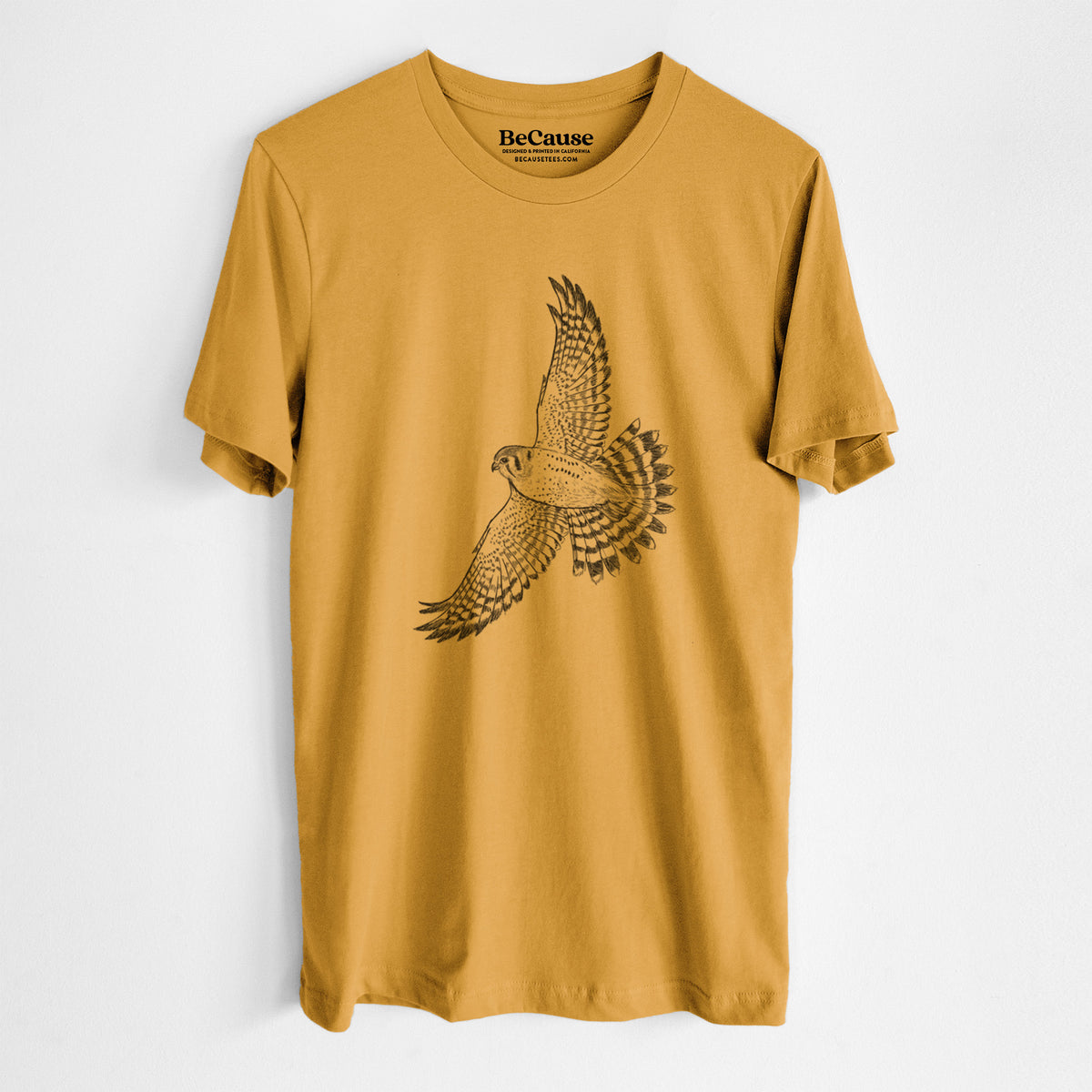 Soaring American Kestrel - Falco sparverius - Lightweight 100% Cotton Unisex Crewneck