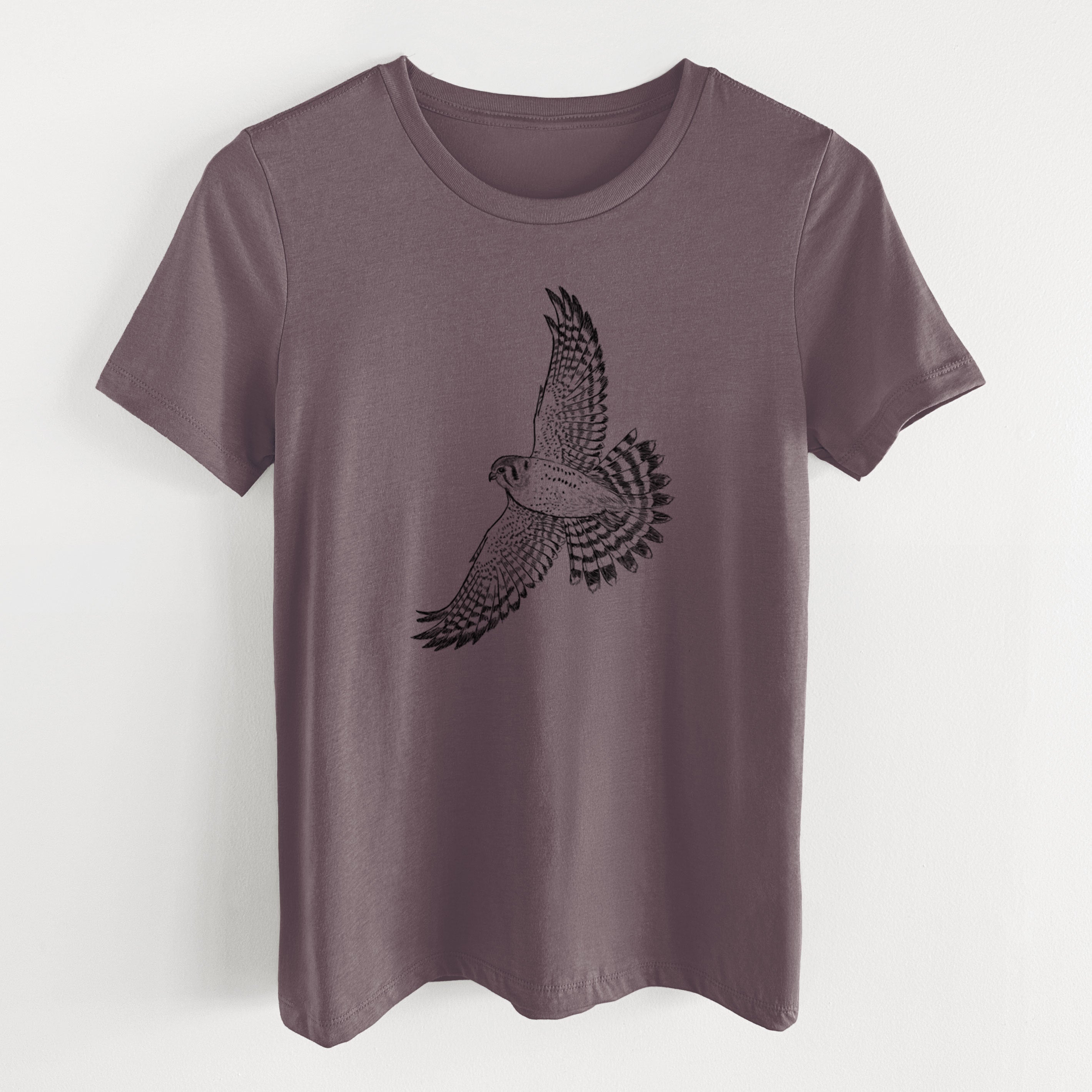 Soaring American Kestrel - Falco sparverius - Women's Lightweight Relaxed Fit 100% Cotton Crewneck