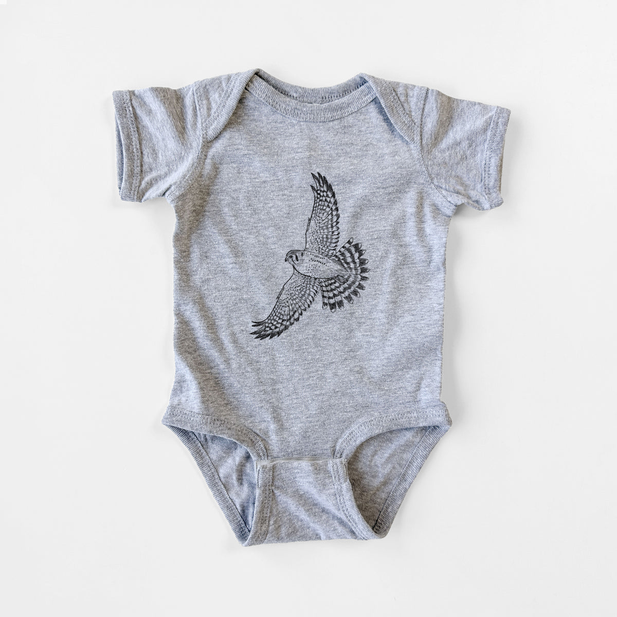 Soaring American Kestrel - Falco sparverius - Baby Fine Jersey Bodysuit