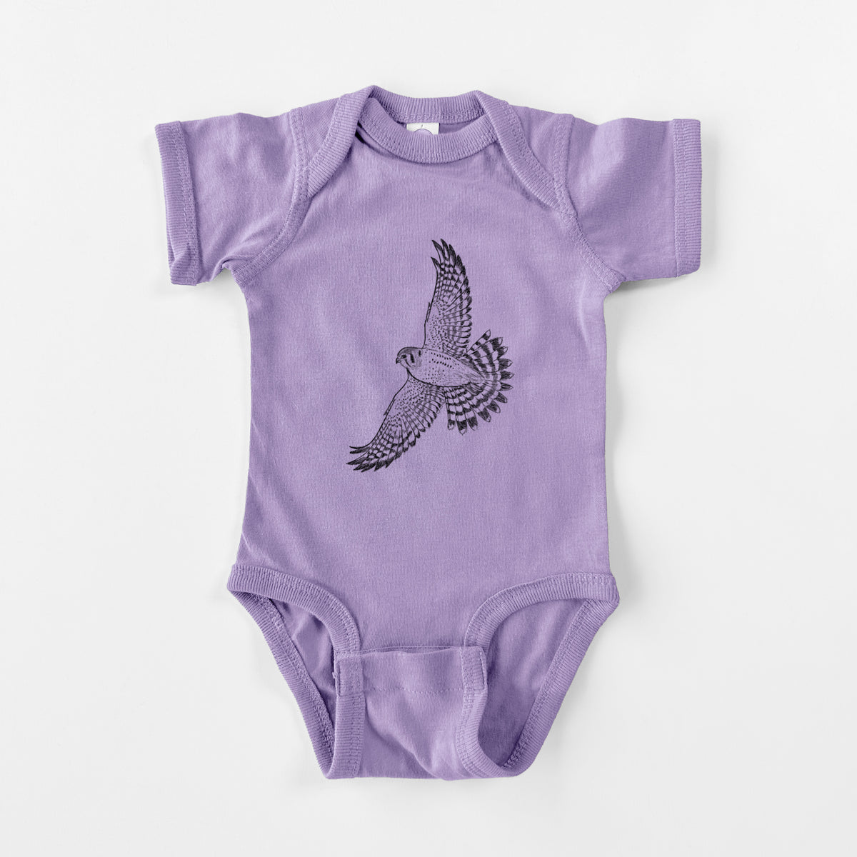 Soaring American Kestrel - Falco sparverius - Baby Fine Jersey Bodysuit