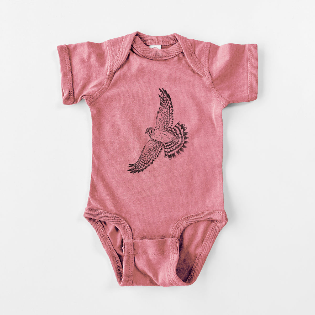 Soaring American Kestrel - Falco sparverius - Baby Fine Jersey Bodysuit