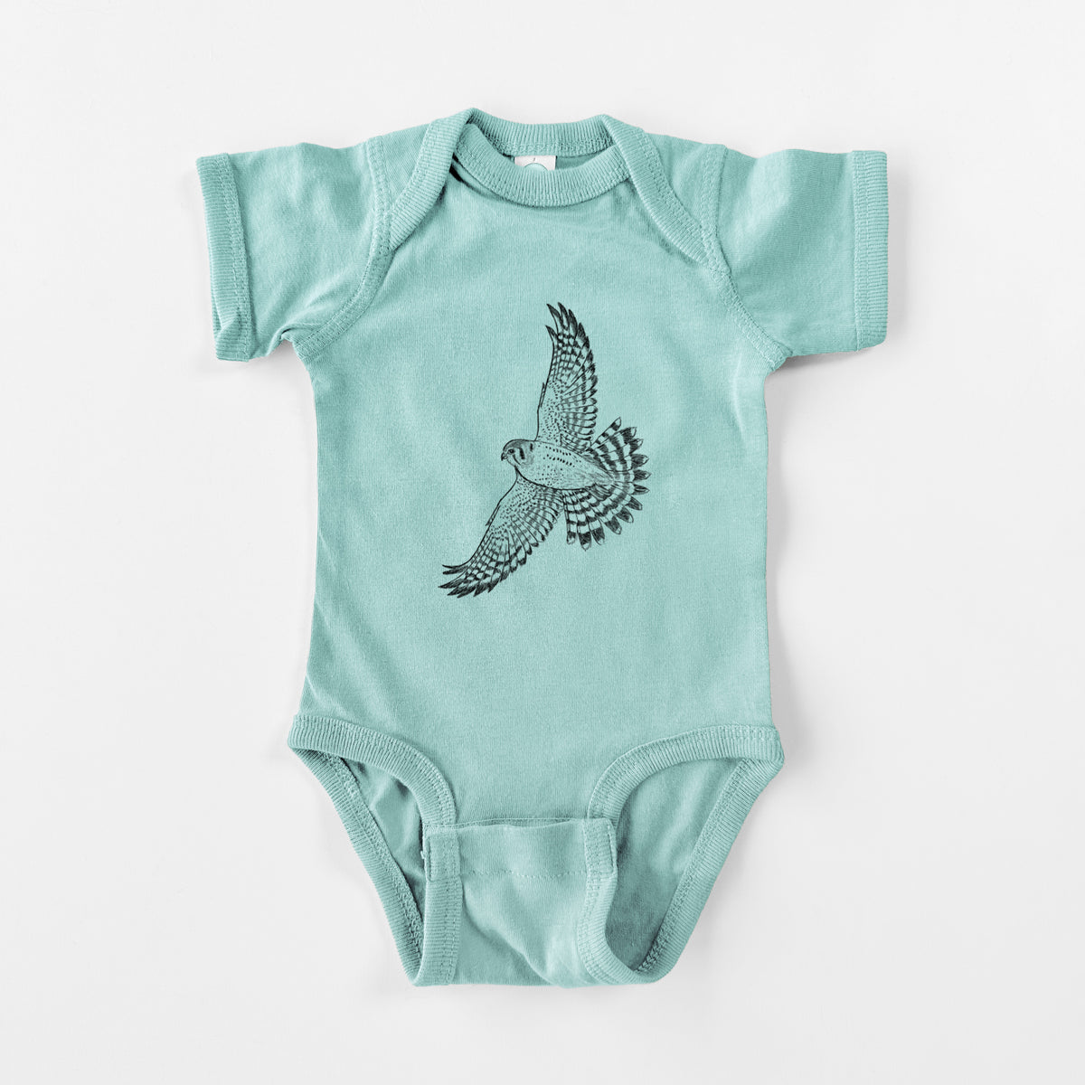 Soaring American Kestrel - Falco sparverius - Baby Fine Jersey Bodysuit