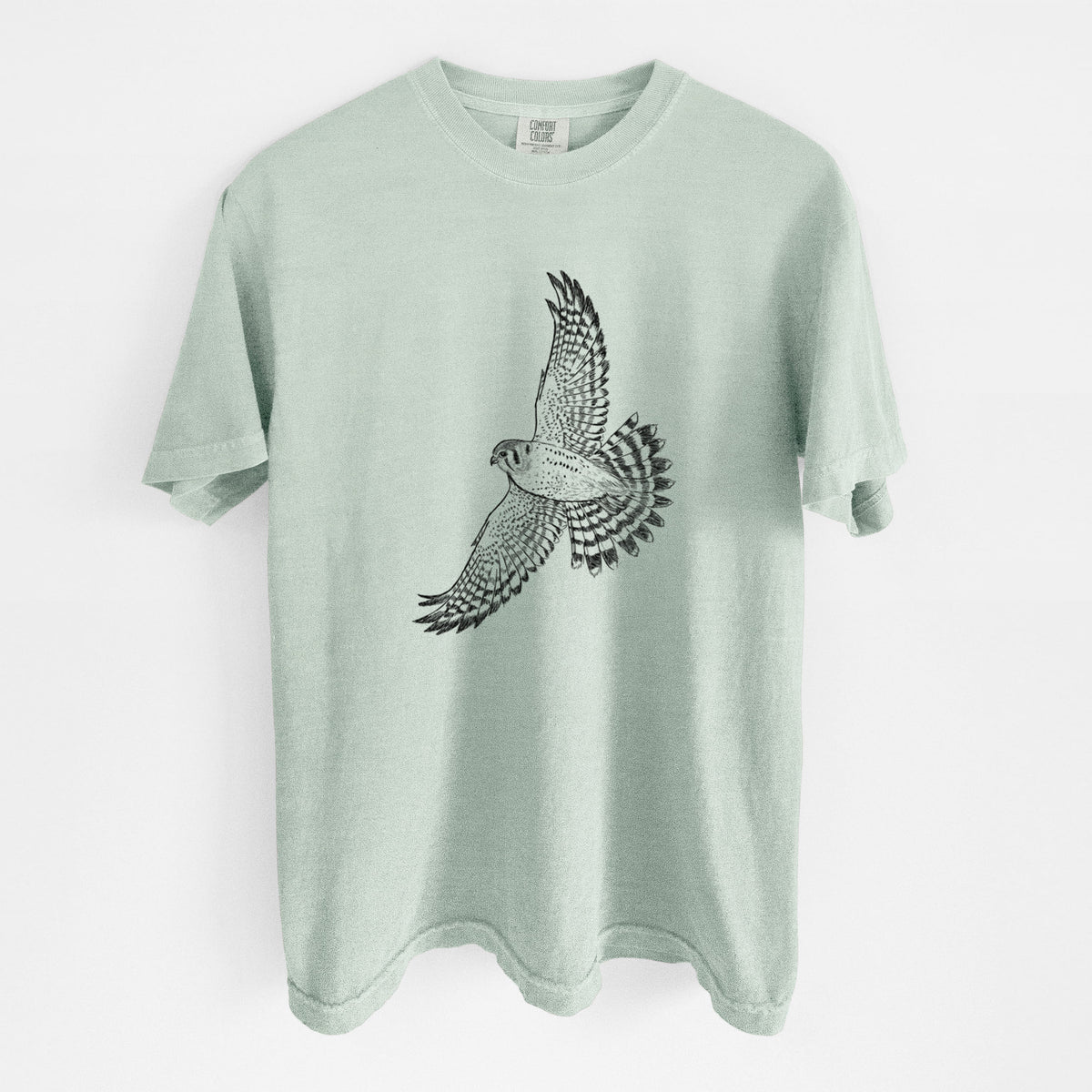 Soaring American Kestrel - Falco sparverius - Unisex Comfort Colors Garment-Dyed Heavyweight T-shirt