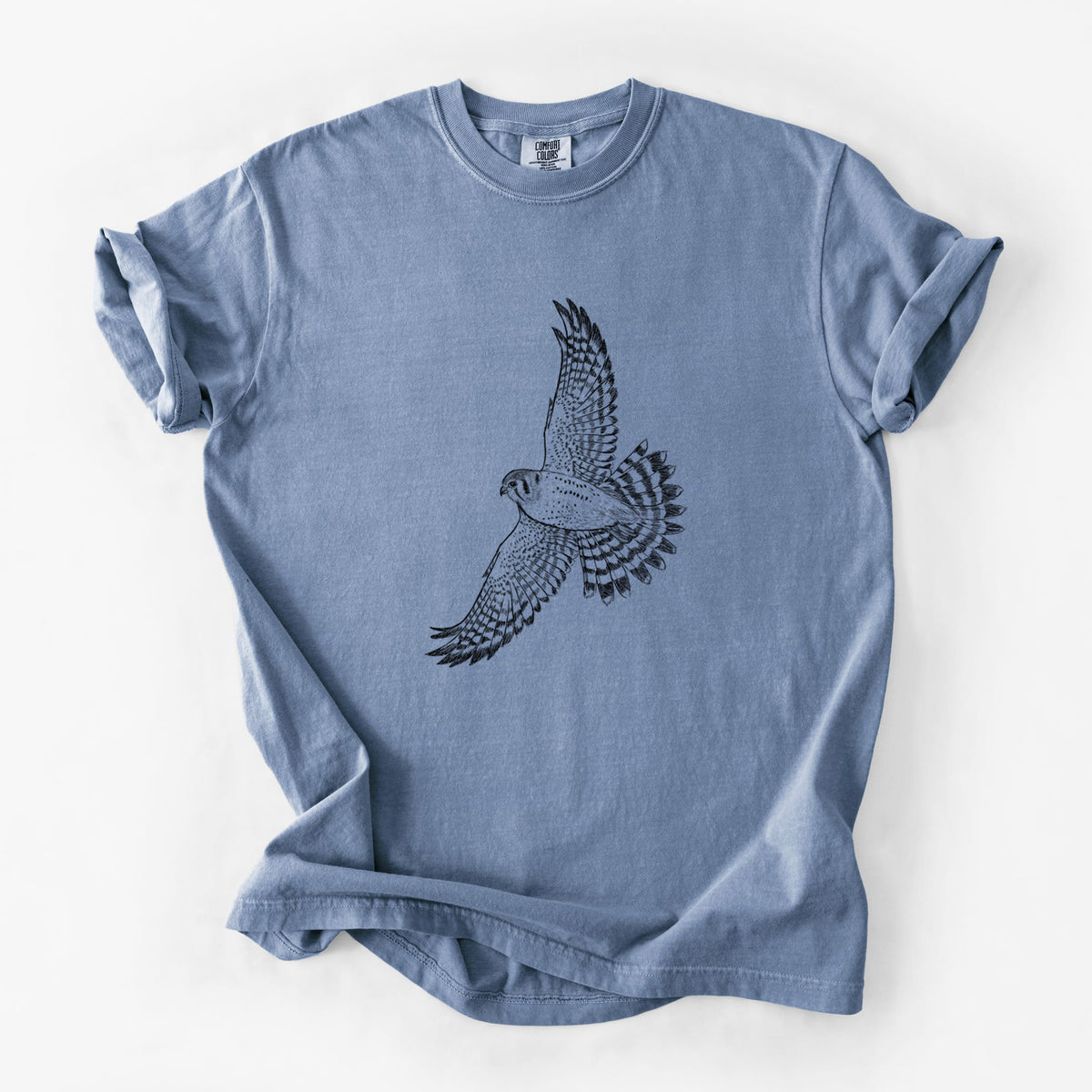 Soaring American Kestrel - Falco sparverius - Unisex Comfort Colors Garment-Dyed Heavyweight T-shirt