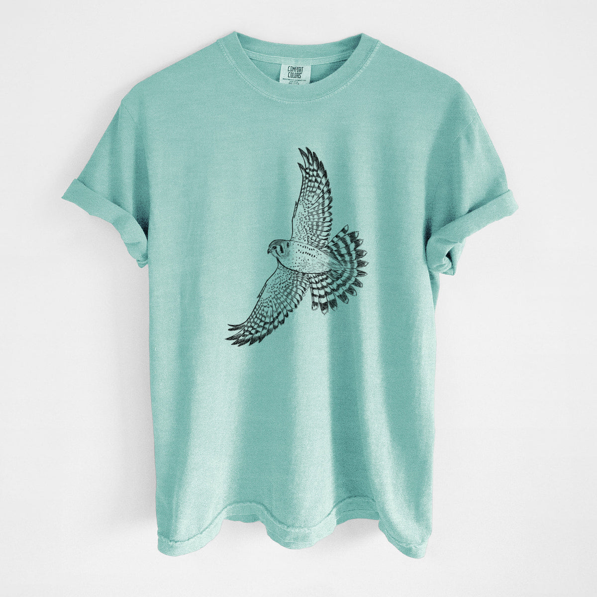 Soaring American Kestrel - Falco sparverius - Unisex Comfort Colors Garment-Dyed Heavyweight T-shirt