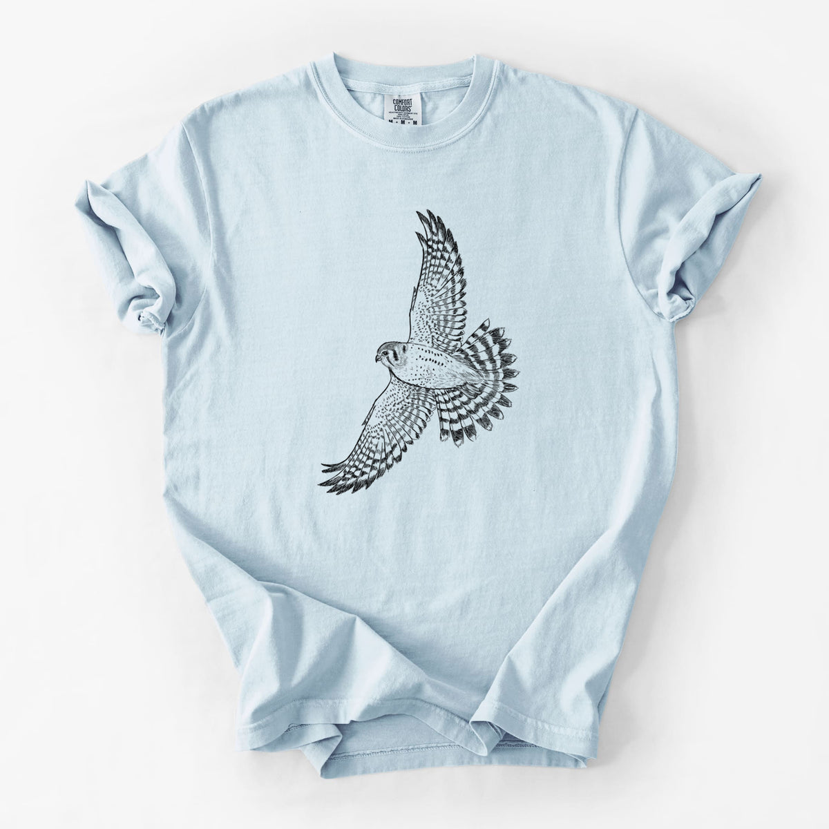 Soaring American Kestrel - Falco sparverius - Unisex Comfort Colors Garment-Dyed Heavyweight T-shirt