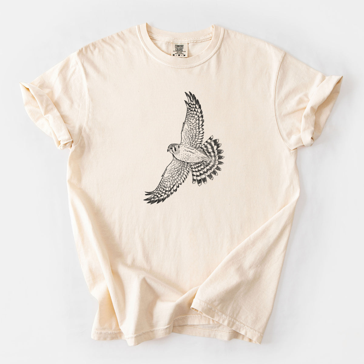 Soaring American Kestrel - Falco sparverius - Unisex Comfort Colors Garment-Dyed Heavyweight T-shirt