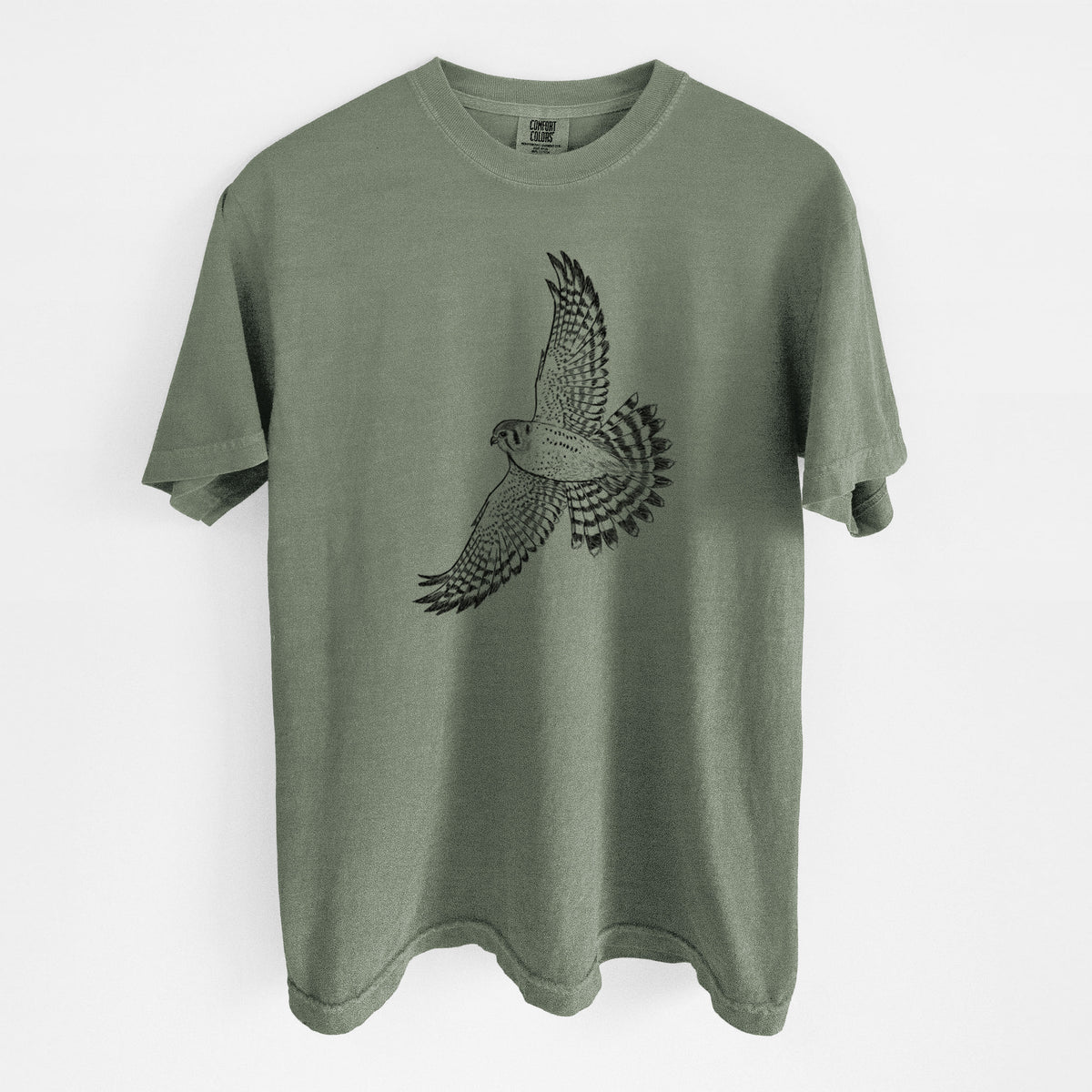 Soaring American Kestrel - Falco sparverius - Unisex Comfort Colors Garment-Dyed Heavyweight T-shirt