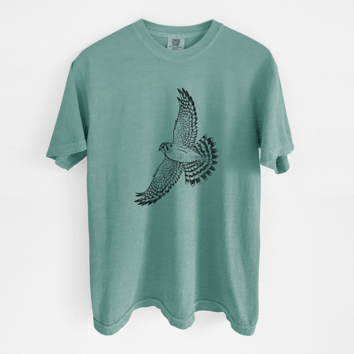 Soaring American Kestrel - Falco sparverius - Unisex Comfort Colors Garment-Dyed Heavyweight T-shirt