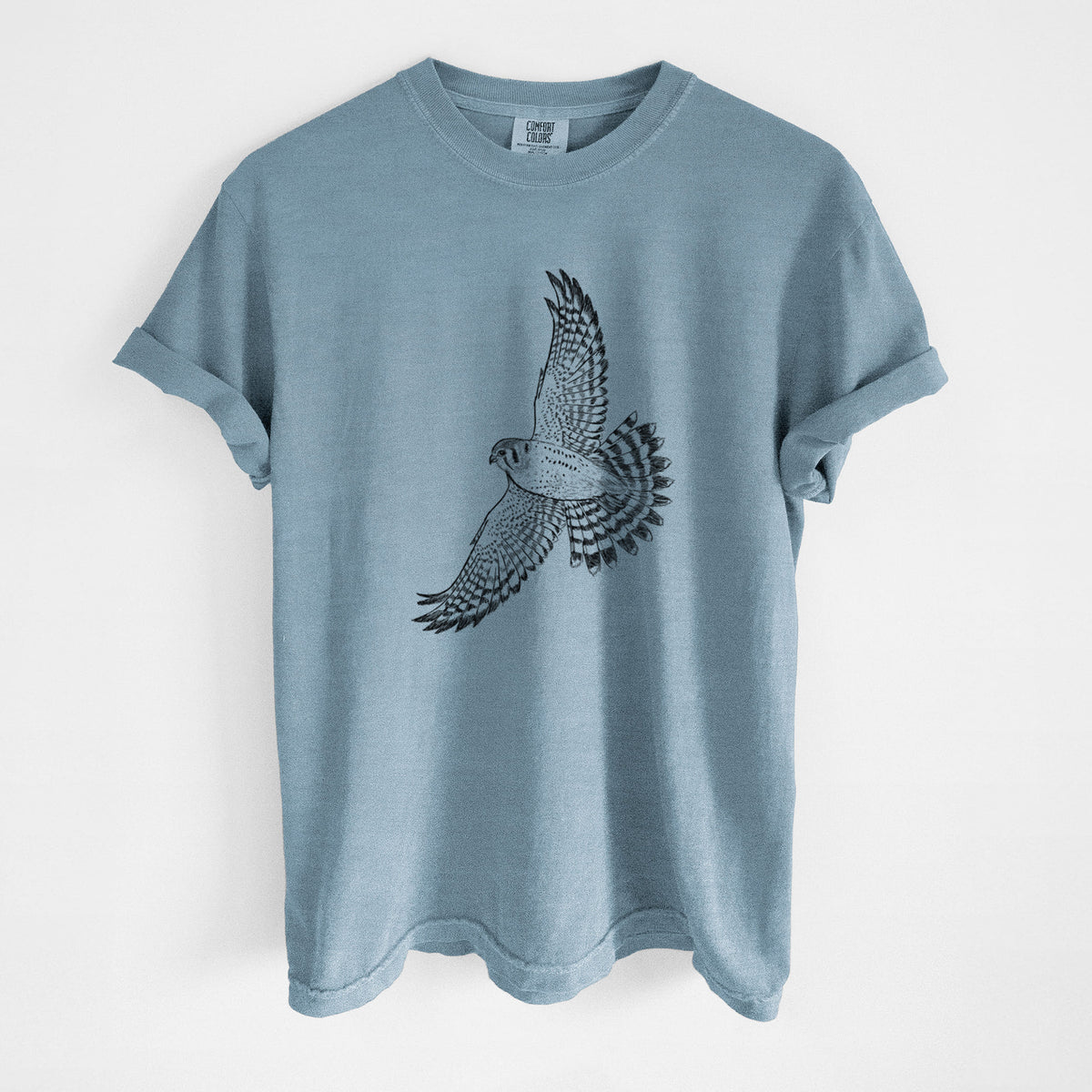Soaring American Kestrel - Falco sparverius - Unisex Comfort Colors Garment-Dyed Heavyweight T-shirt