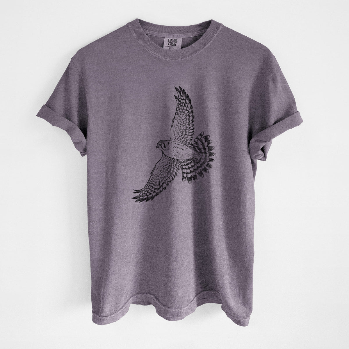 Soaring American Kestrel - Falco sparverius - Unisex Comfort Colors Garment-Dyed Heavyweight T-shirt