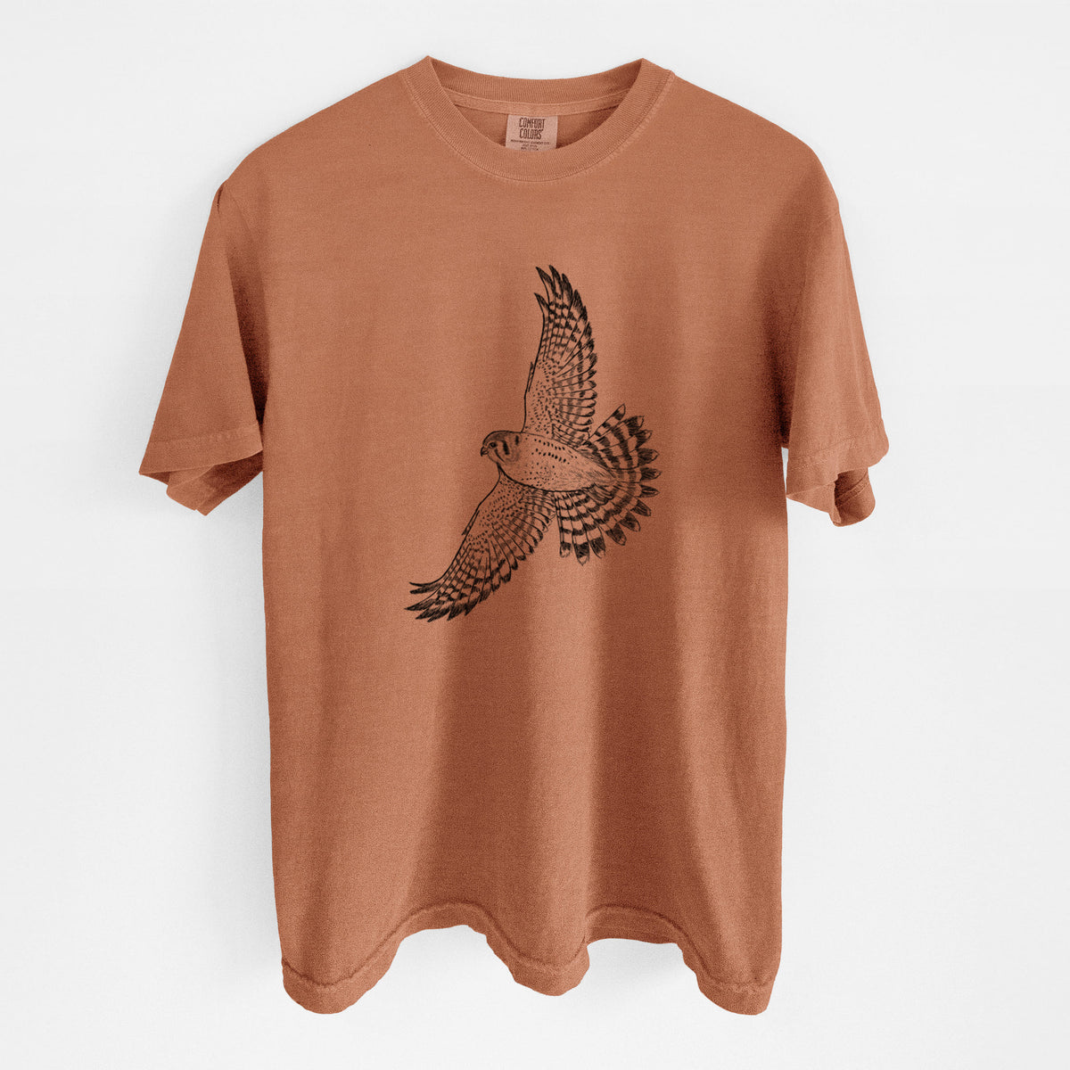 Soaring American Kestrel - Falco sparverius - Unisex Comfort Colors Garment-Dyed Heavyweight T-shirt