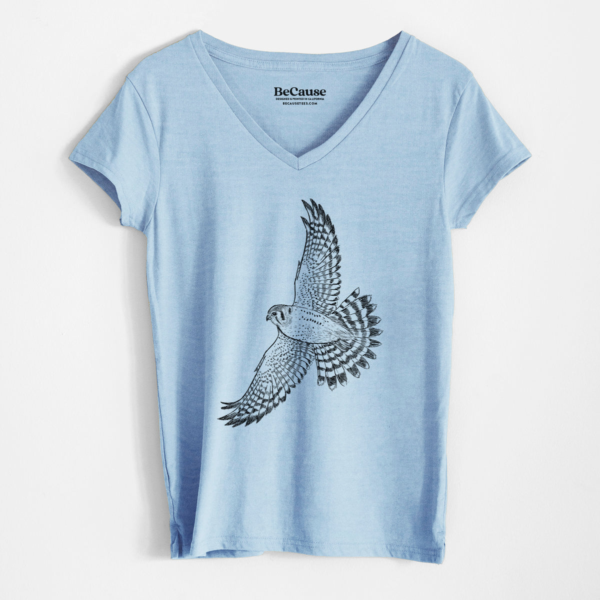 Soaring American Kestrel - Falco sparverius - Women&#39;s 100% Recycled V-neck